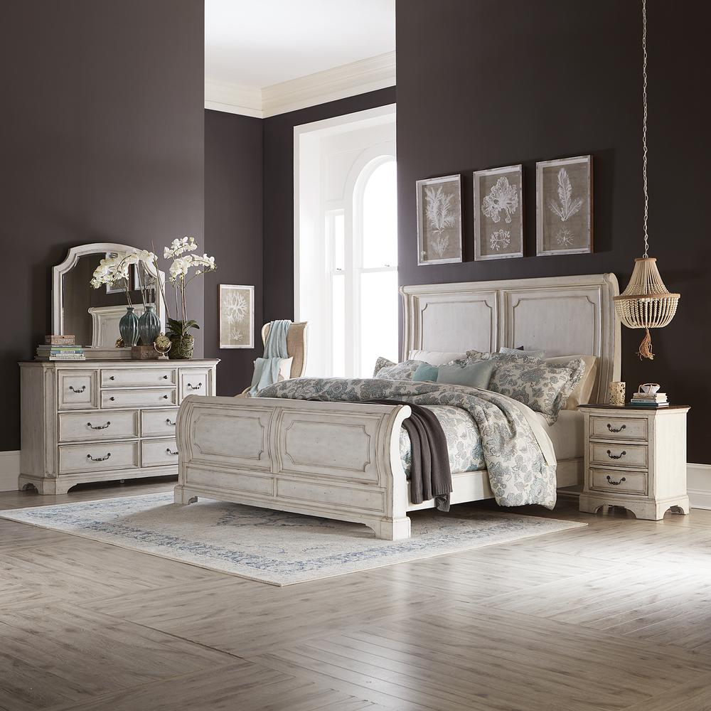 Abbey Road Sleigh Bed, Queen, Porcelain White. Picture 4