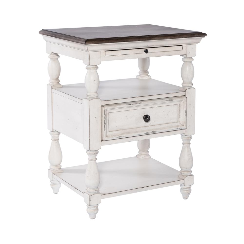 Abbey Road Drawer End Table, White. Picture 1
