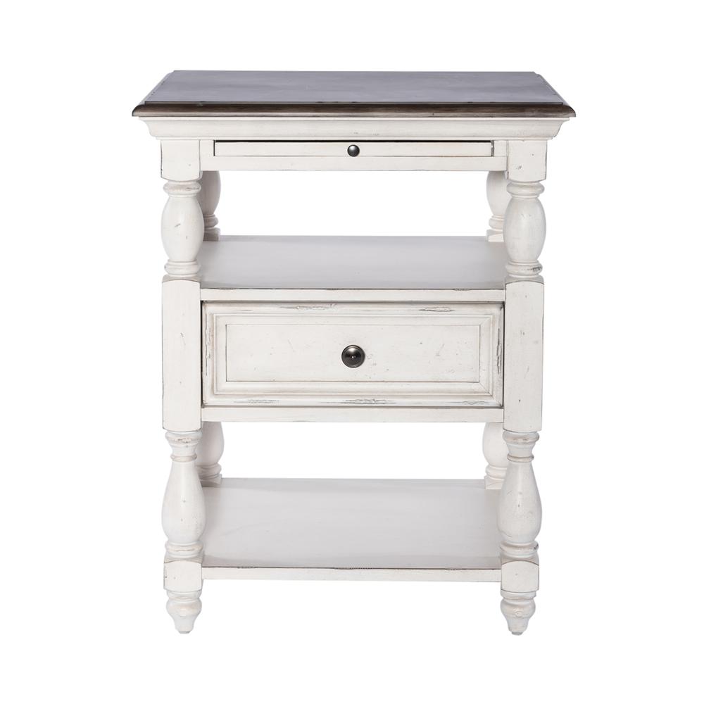 Abbey Road Drawer End Table, White. Picture 3