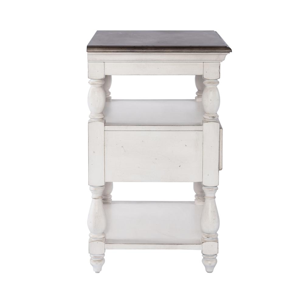 Abbey Road Drawer End Table, White. Picture 4