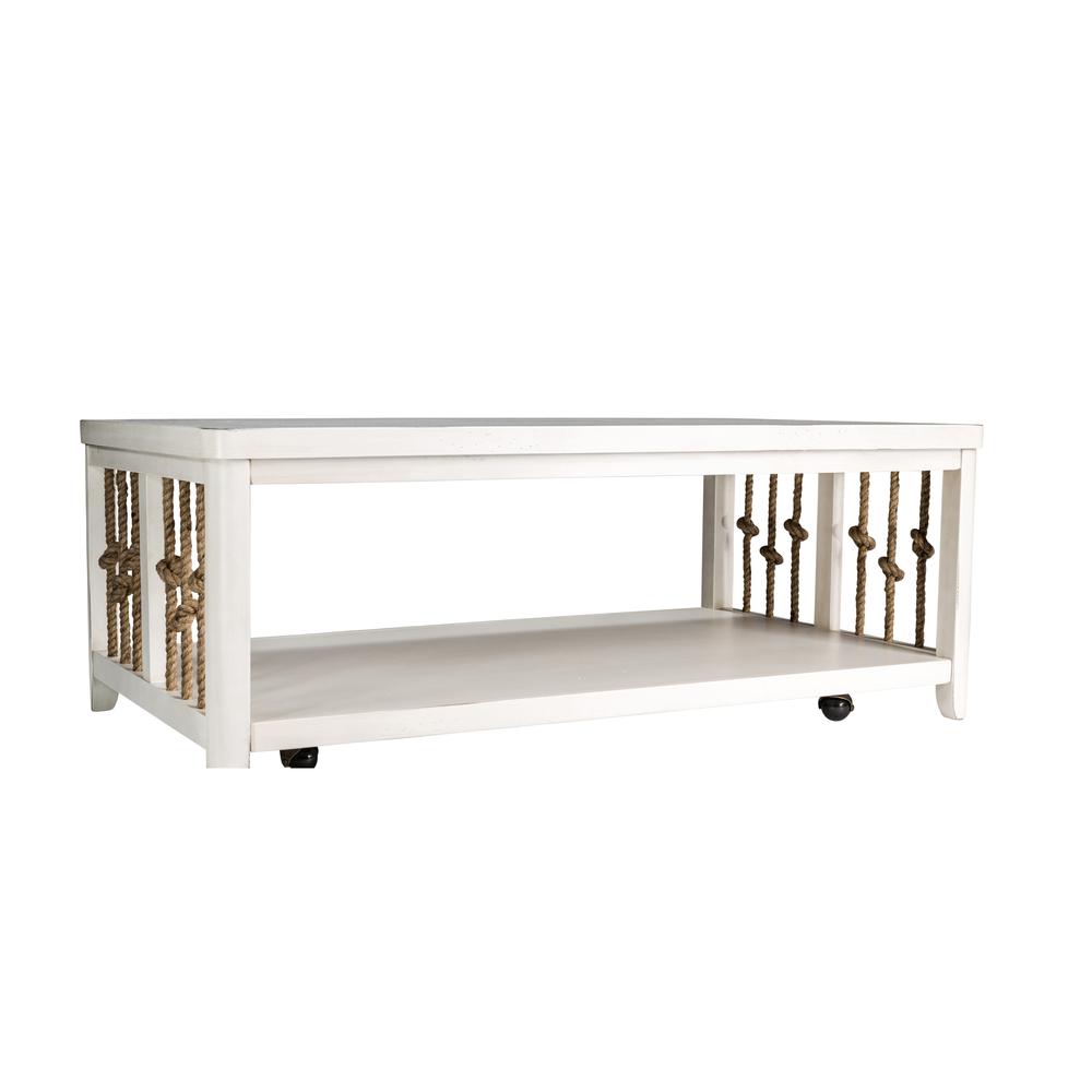 Dockside II Cocktail Table, W48 x D28 x H19, White. Picture 1