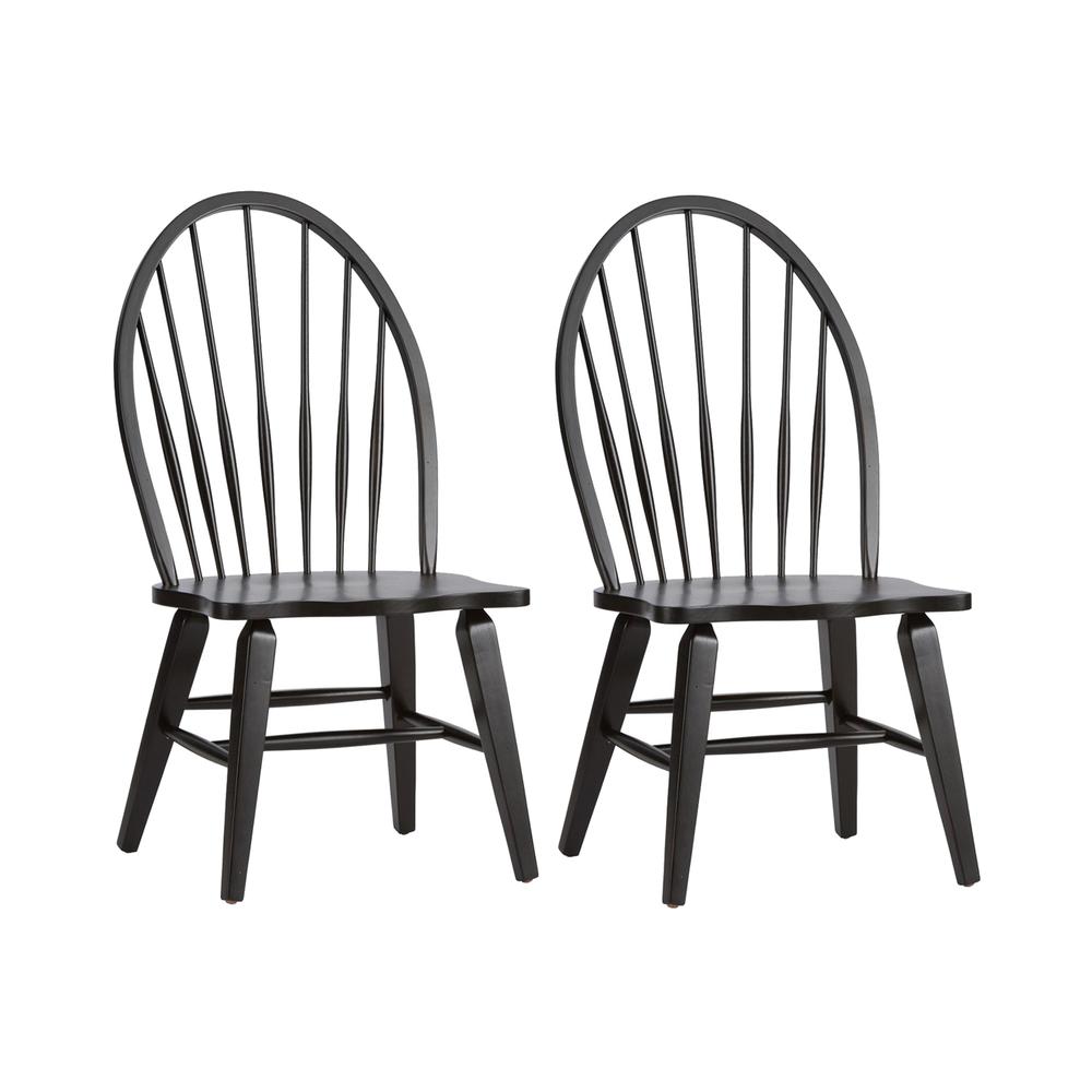 Windsor Back Side Chair - Black-Set of 2. Picture 1