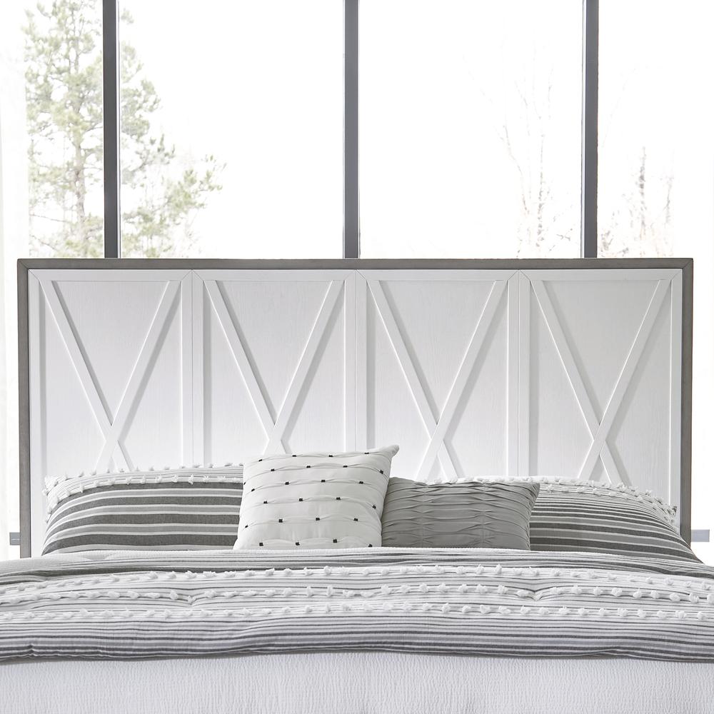 King Panel Headboard Contemporary White. Picture 2