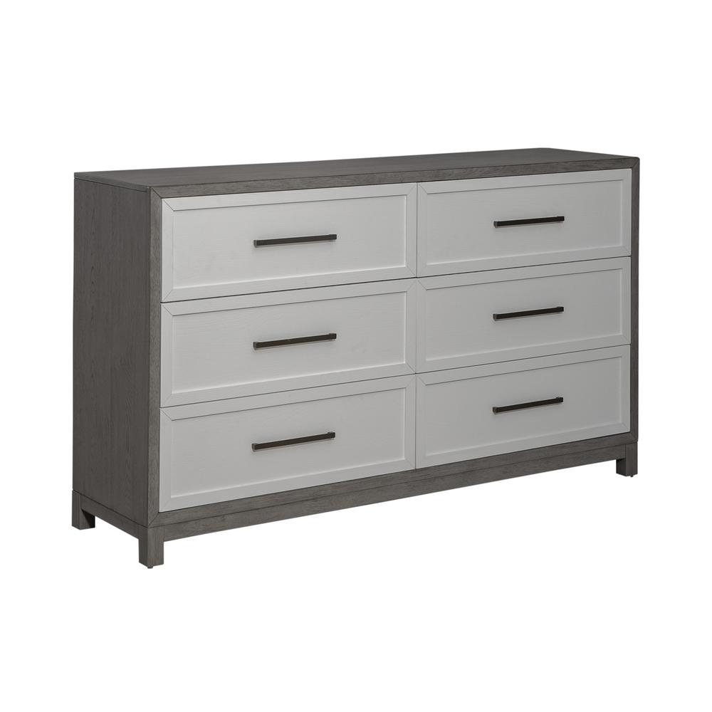 Palmetto Heights 6 Drawer Dresser in Shell White and Driftwood Finish. Picture 13