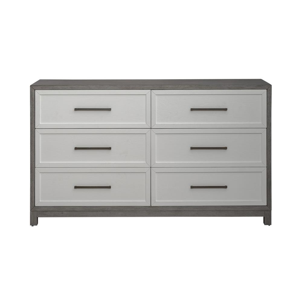 Palmetto Heights 6 Drawer Dresser in Shell White and Driftwood Finish. Picture 14