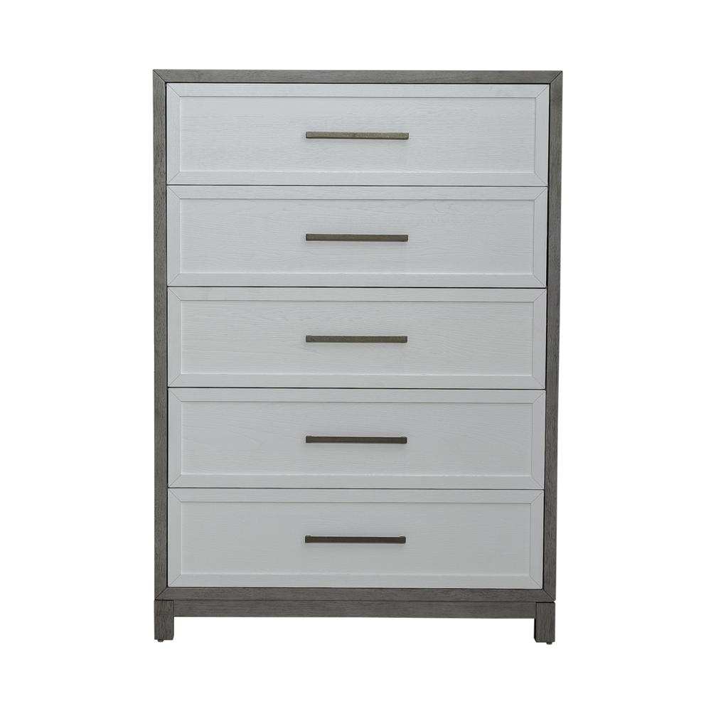 Palmetto Heights 5 Drawer Chest in Shell White and Driftwood Finish. Picture 12