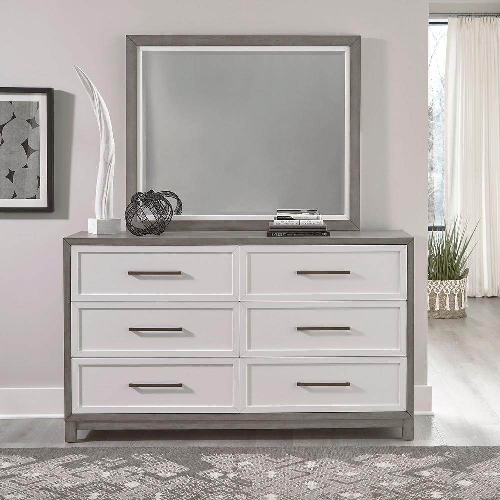 Liberty Furniture Palmetto Heights Dresser & Mirror in Two-Tone Finish. Picture 1