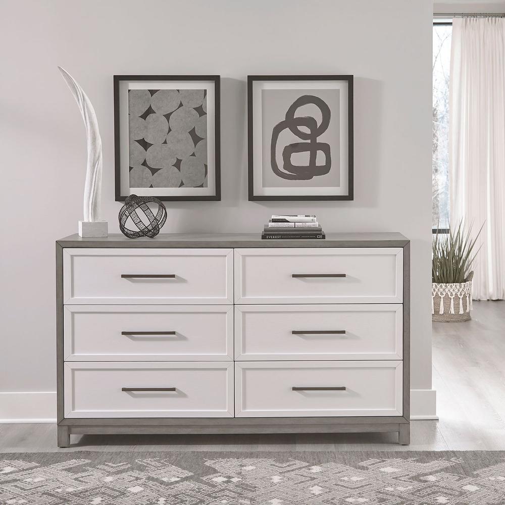 Liberty Furniture Palmetto Heights Dresser & Mirror in Two-Tone Finish. Picture 2