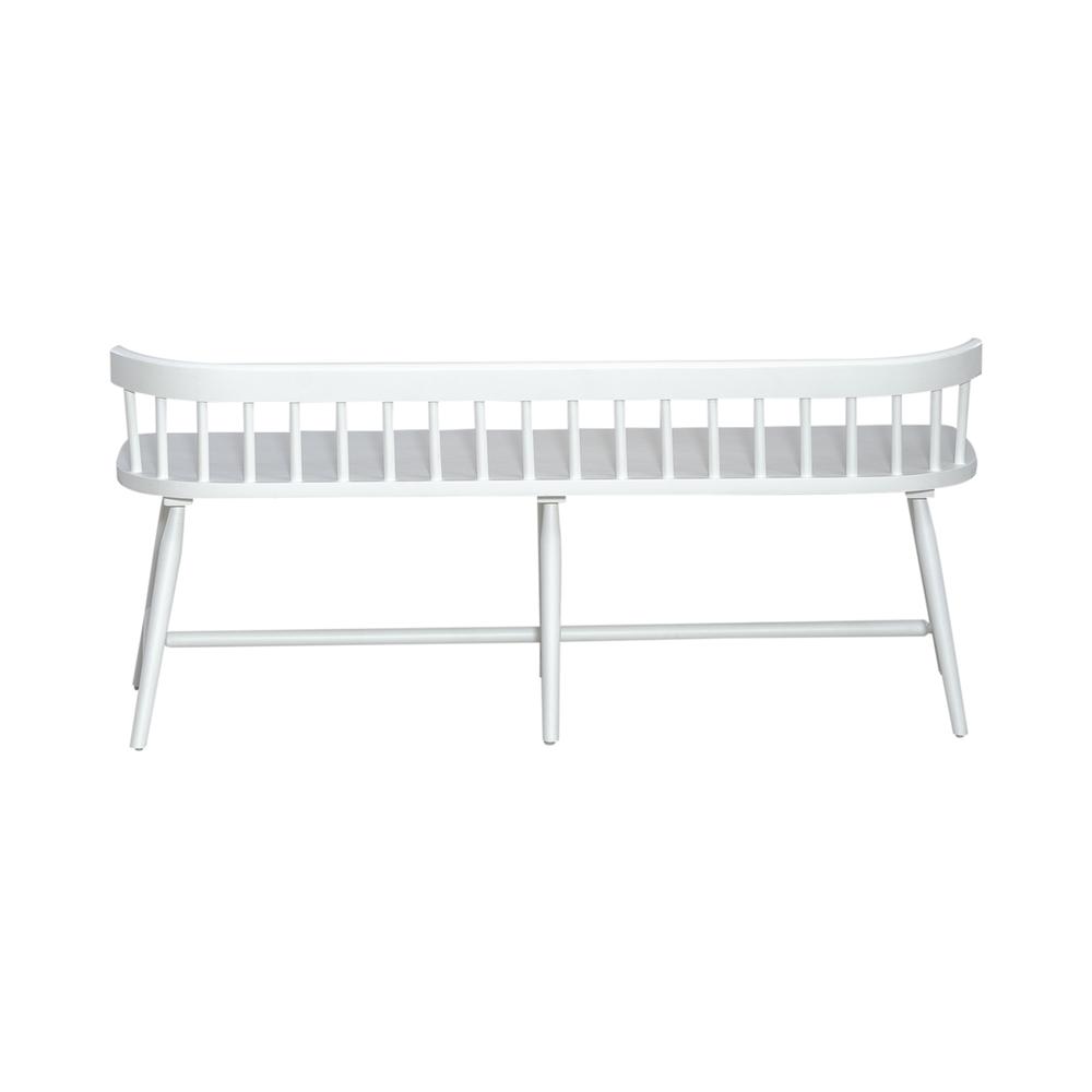 Low Back Spindle Bench Contemporary White. Picture 3