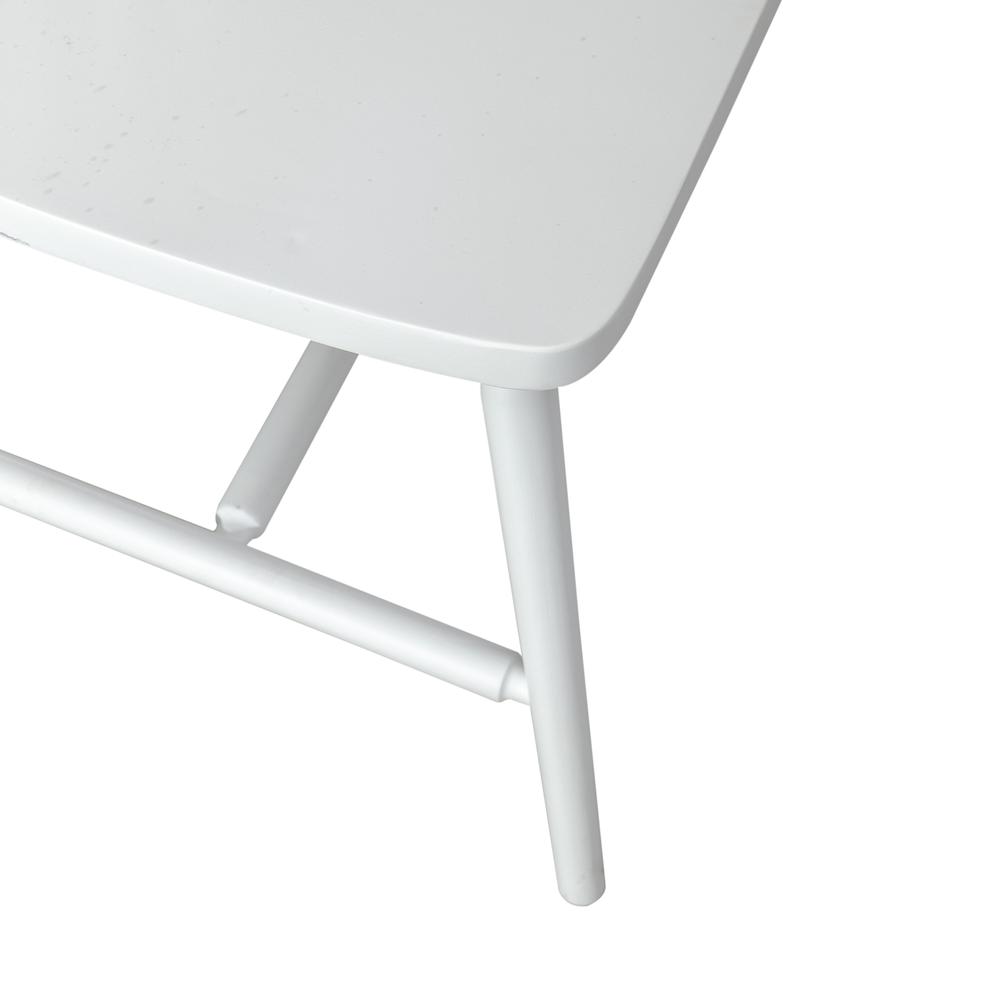 Low Back Spindle Bench Contemporary White. Picture 8