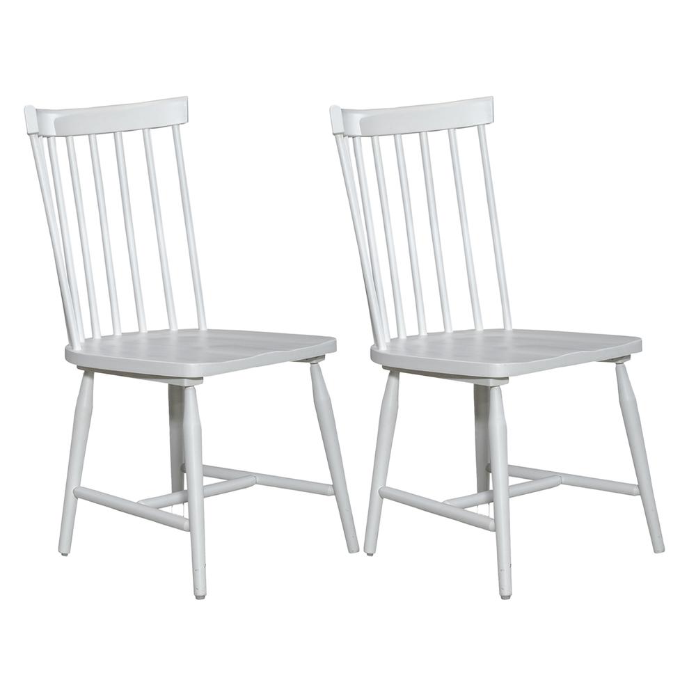 Spindle Back Side Chair (RTA) - Set of 2 Contemporary White. Picture 1