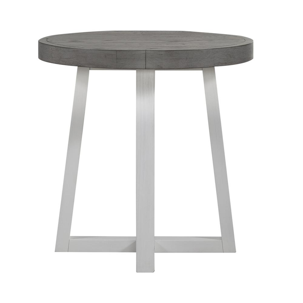 Round End Table Contemporary White. Picture 3