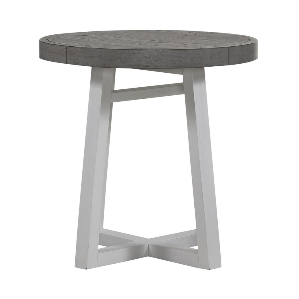 Round End Table Contemporary White. Picture 4