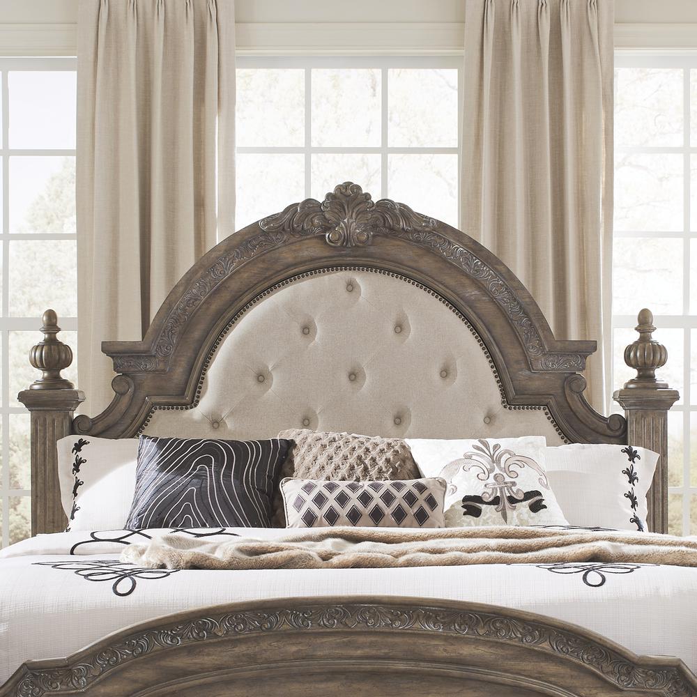 Queen Uph Poster Headboard Traditional Brown. Picture 1