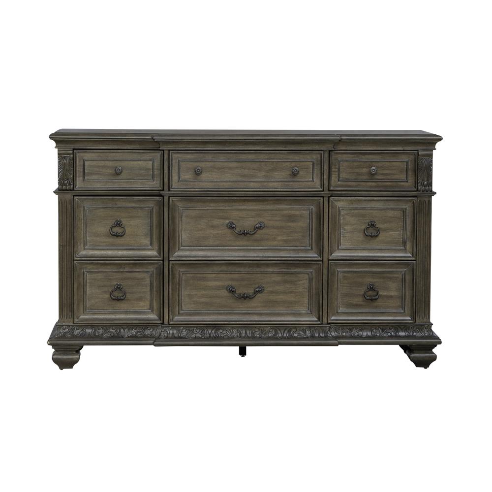 9 Drawer Dresser Traditional Brown. Picture 3