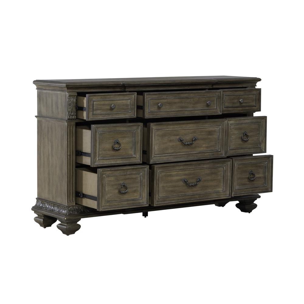 9 Drawer Dresser Traditional Brown. Picture 8