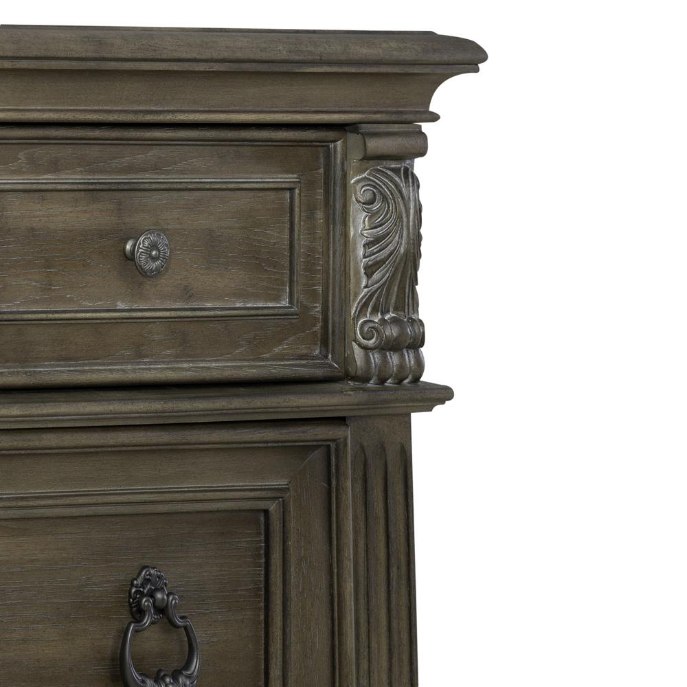 5 Drawer Chest Traditional Brown. Picture 8