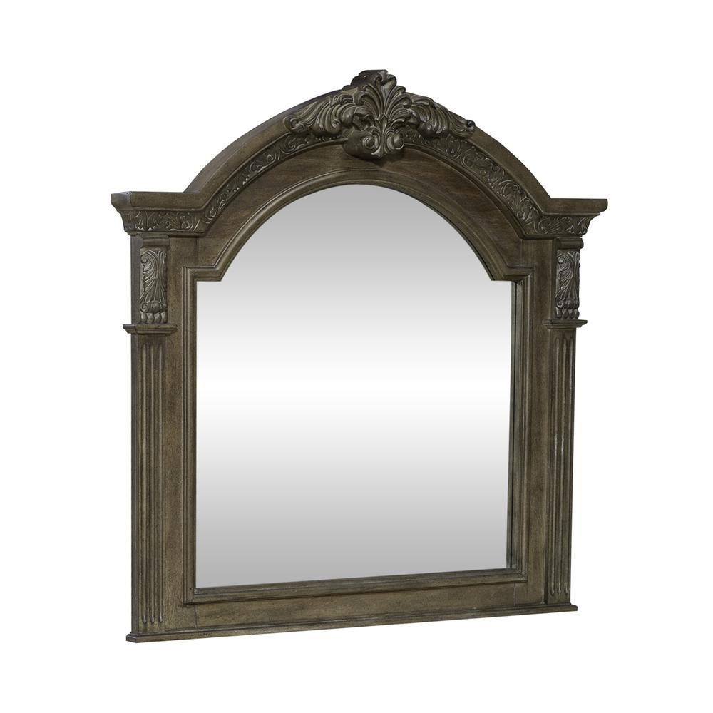 Arched Mirror Traditional Brown. Picture 1