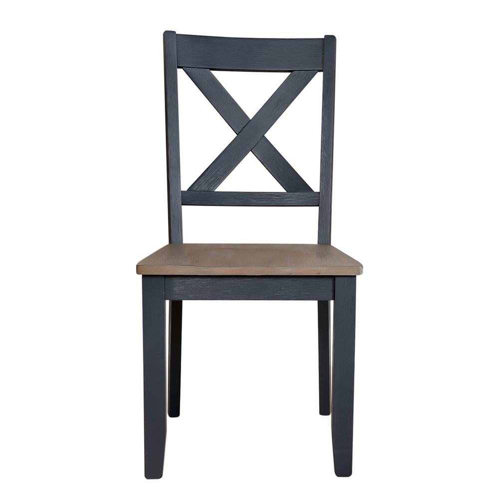 Lakeshore X back side chair in navy. Picture 2