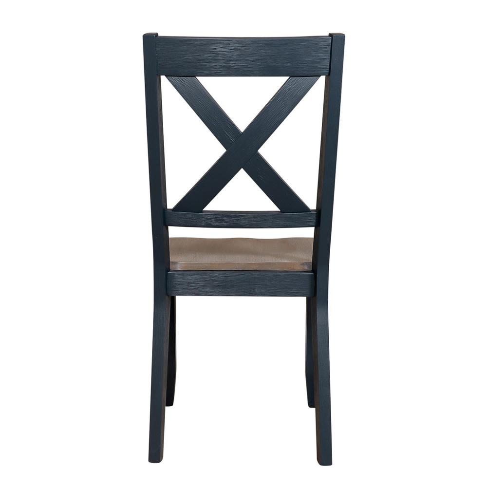 Lakeshore X back side chair in navy. Picture 3