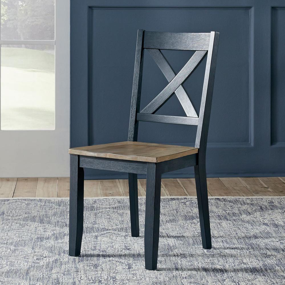 Lakeshore X back side chair in navy. Picture 4