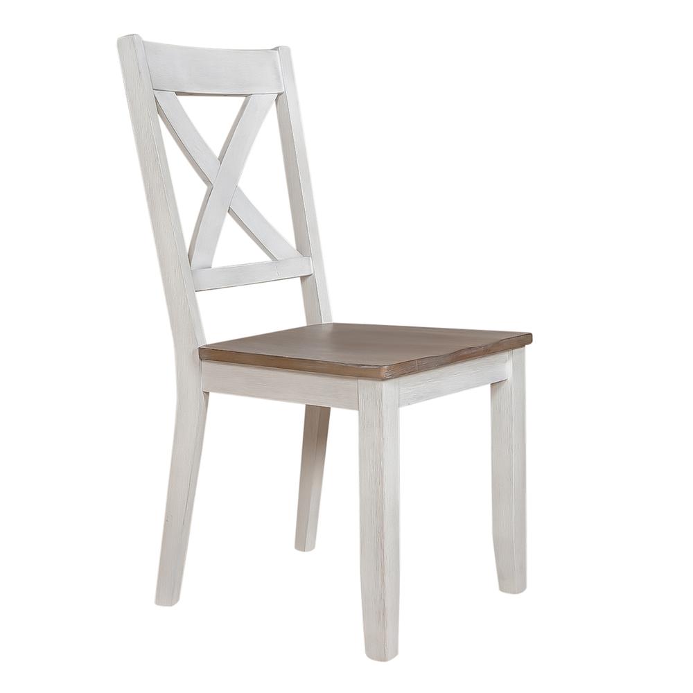 X Back Side Chair- White  (RTA)- Set of 2 Transitional Multi. Picture 2