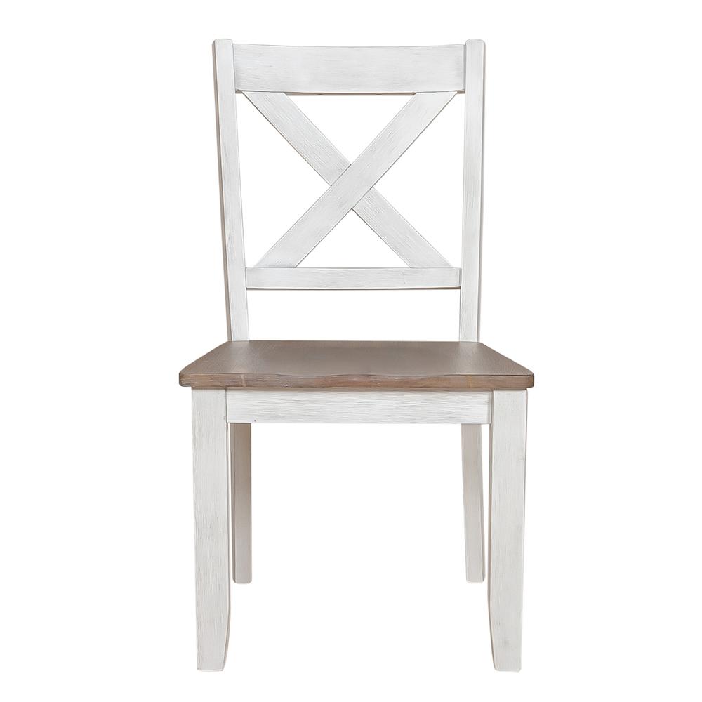 X Back Side Chair- White  (RTA)- Set of 2 Transitional Multi. Picture 3