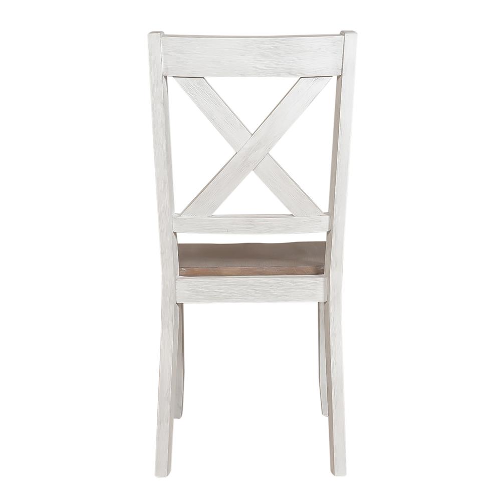 X Back Side Chair- White  (RTA)- Set of 2 Transitional Multi. Picture 4