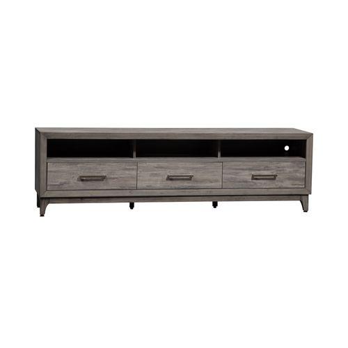 Contemporary TV Console in Driftwood Gray Finish. Picture 1