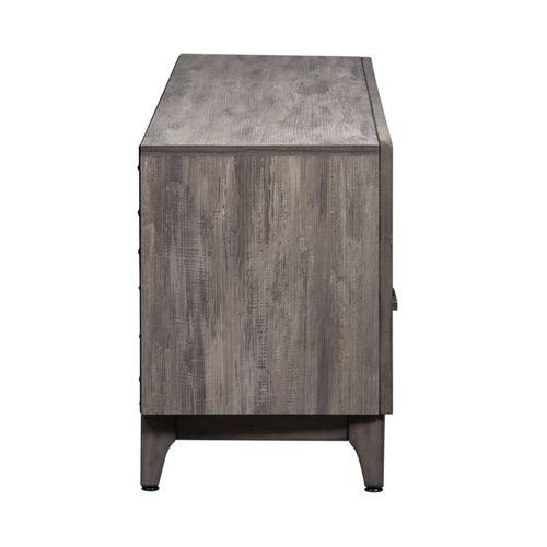 Contemporary TV Console in Driftwood Gray Finish. Picture 3