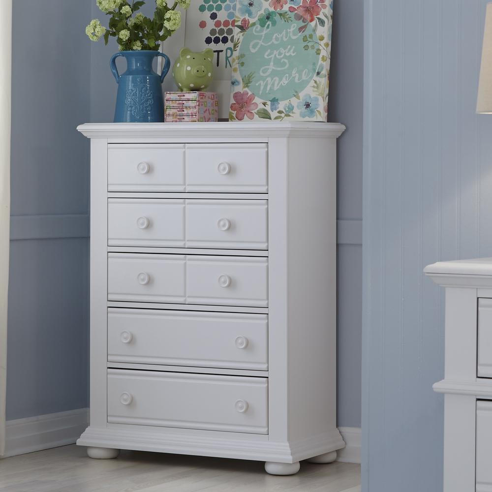 Liberty 5 Drawer Chest, White. Picture 2
