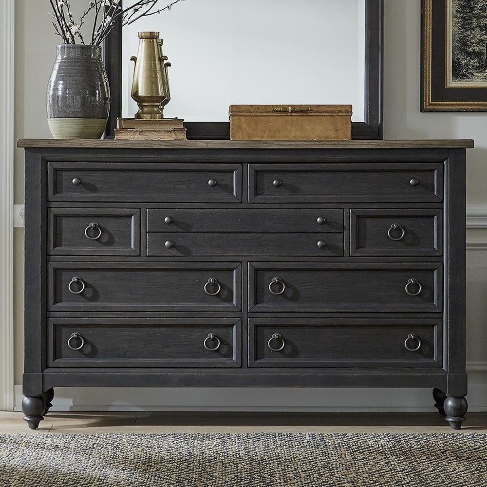 9 Drawer Dresser - Black Traditional Multi. Picture 1