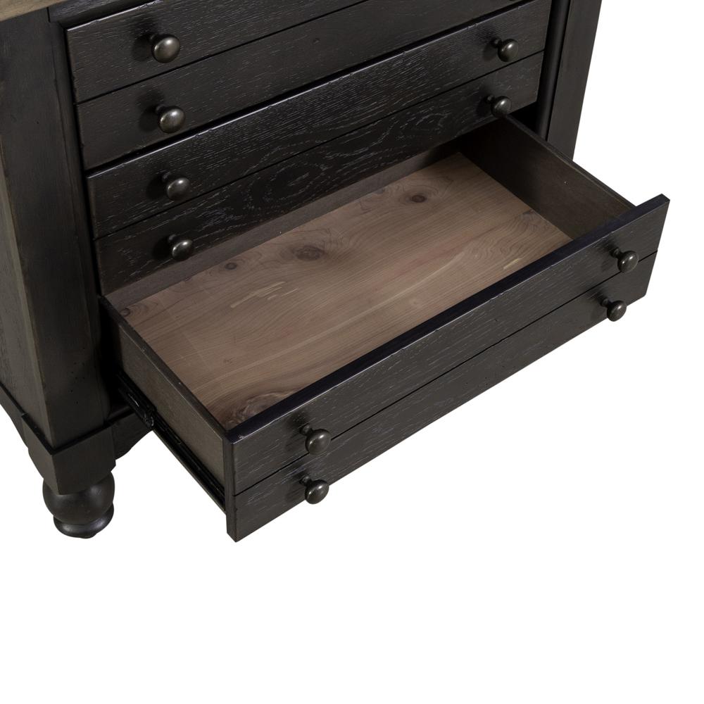 Bedside Chest w/ Charging Station - Black Traditional Multi. Picture 14