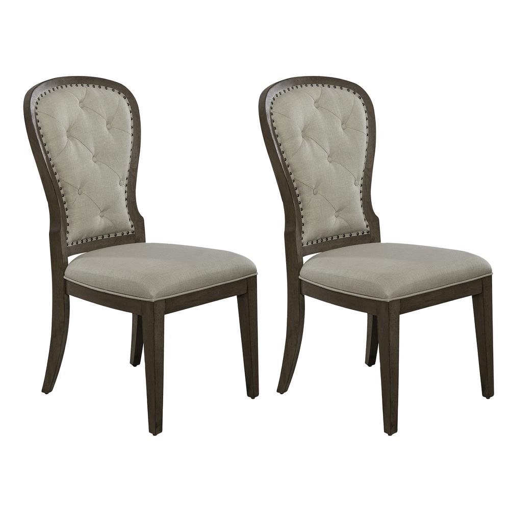 Uph Tufted Back Side Chair - Set of 2 Traditional Multi. Picture 1