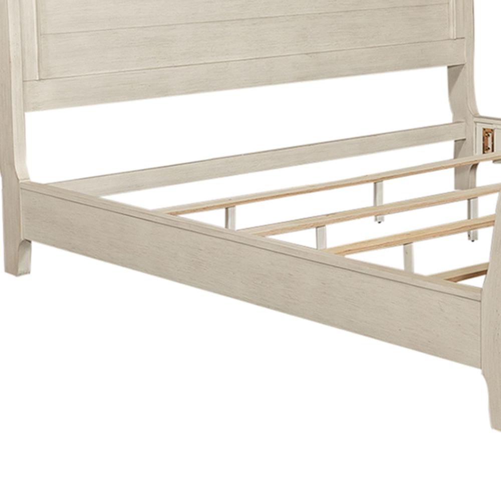 Farmhouse Reimagined Sleigh Bed, Queen, Off-White. Picture 5