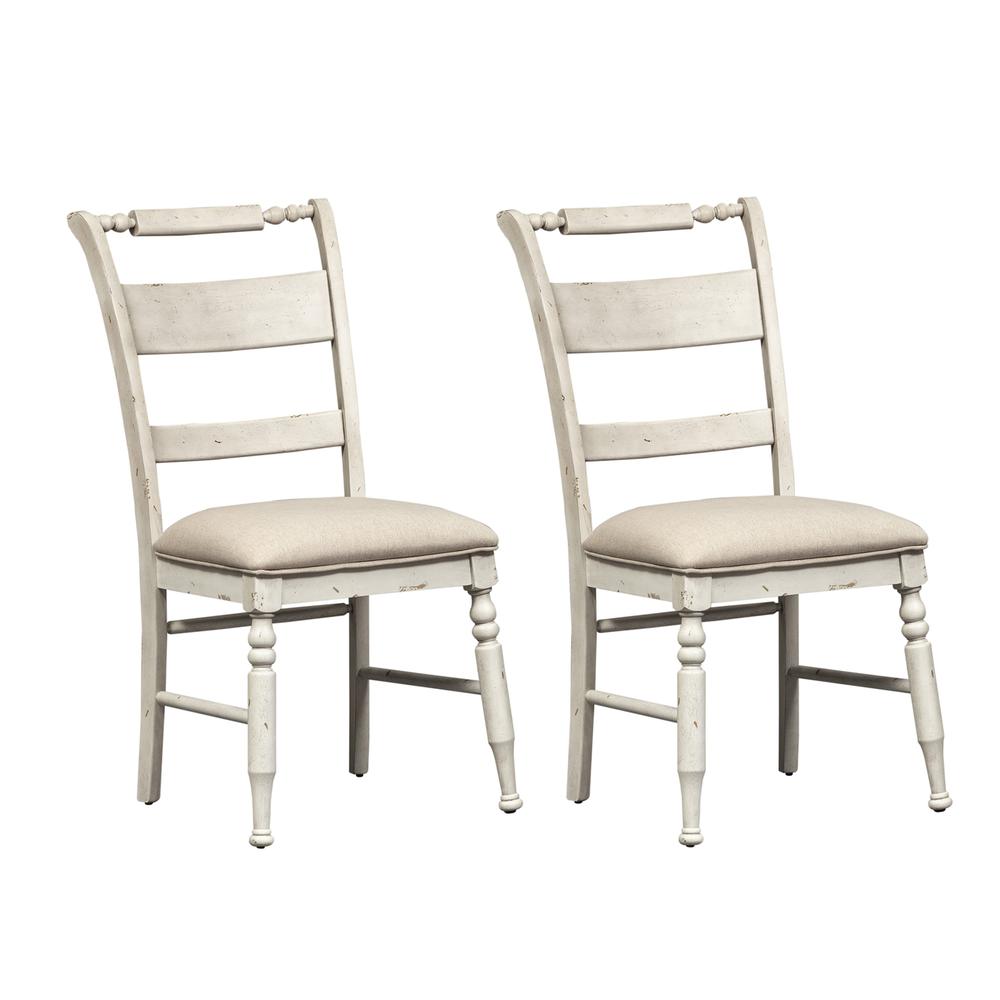 Slat Back Side Chair (RTA)-Set of 2 Traditional White. Picture 1