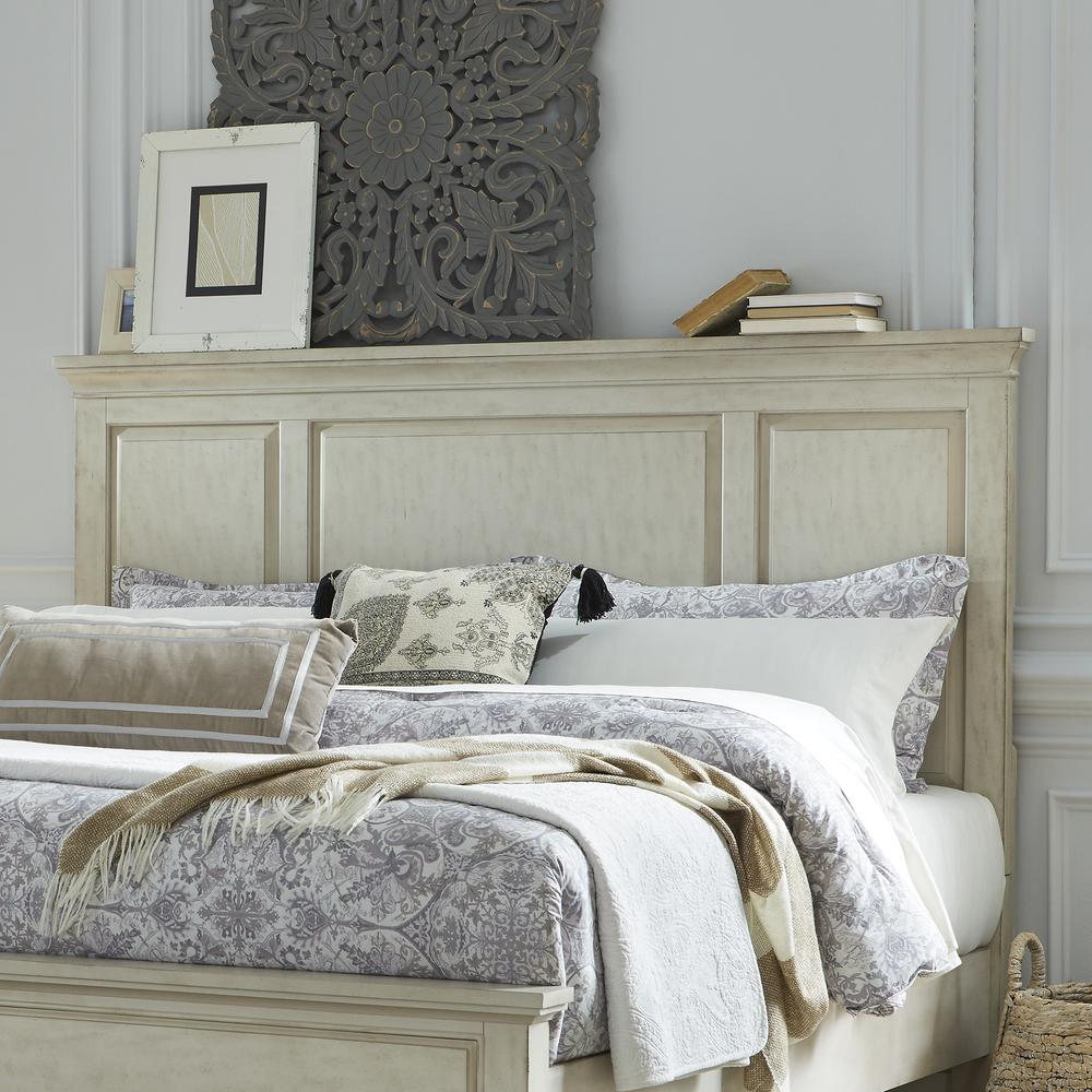 High Country, King Panel Headboard, Antique White. Picture 1