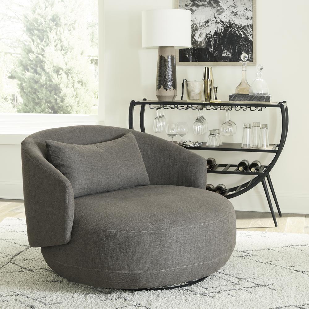 Uph Swivel Cuddler Chair - Charcoal Eclectic Multi. Picture 2