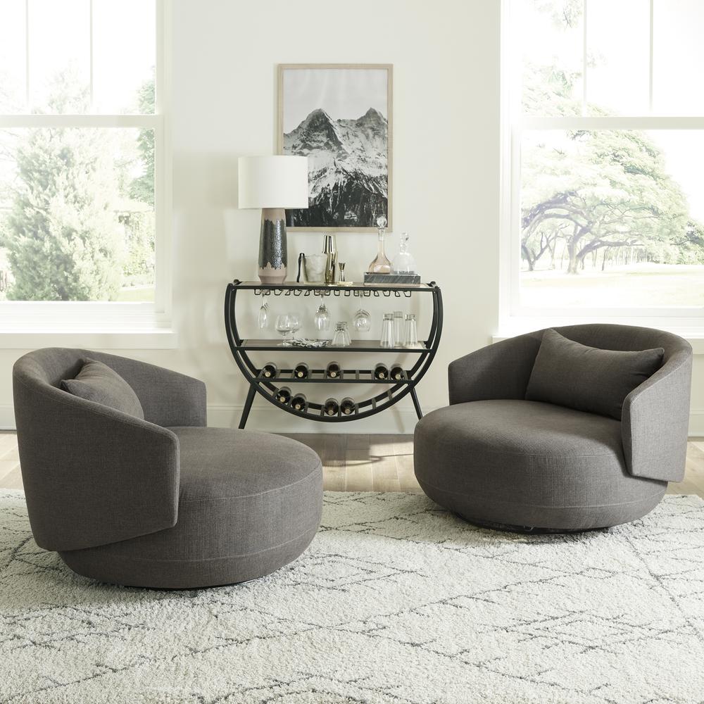 Uph Swivel Cuddler Chair - Charcoal Eclectic Multi. Picture 10