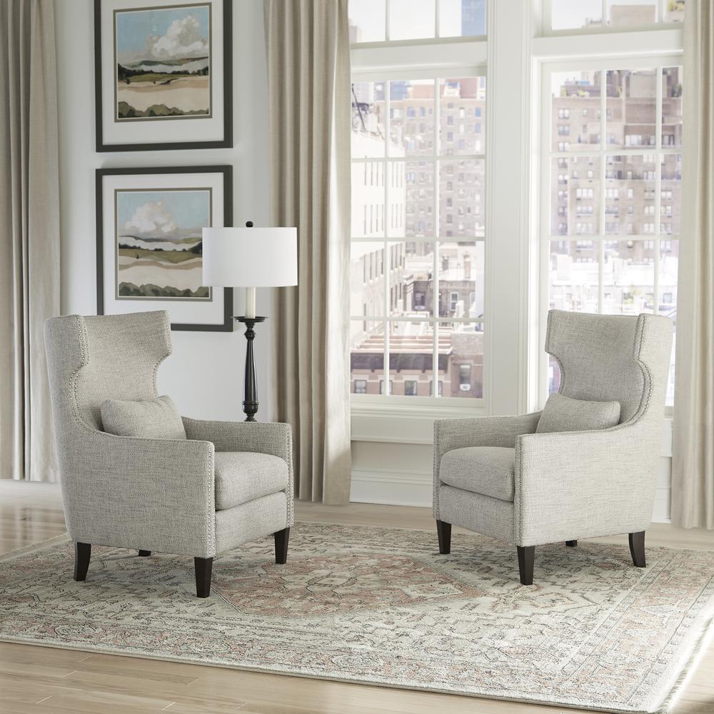 Upholstered Accent Chair - Porcelain Eclectic White. Picture 9