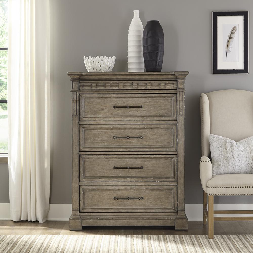 Liberty Furniture Town and Country 5 Drawer Chest in Dusty Taupe. Picture 2
