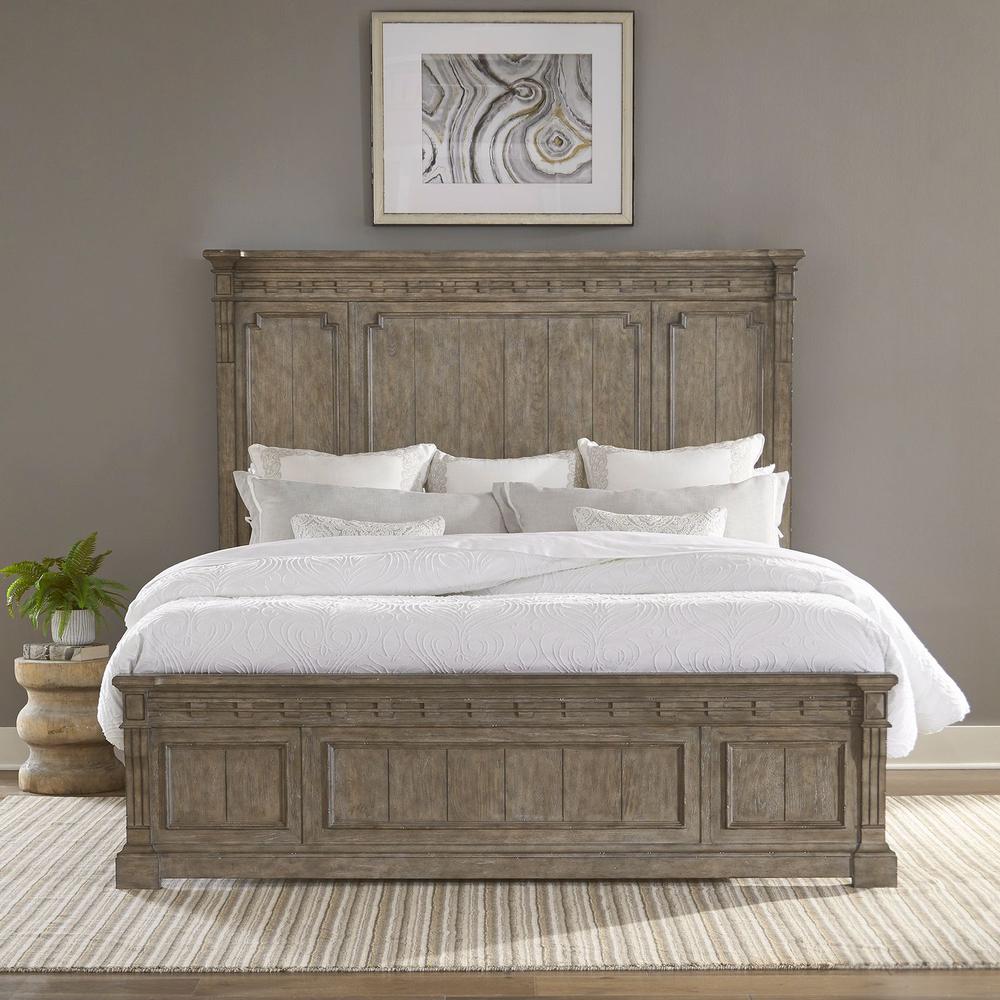 Liberty Furniture Town and Country King Panel Bed in Dusty Taupe. Picture 1