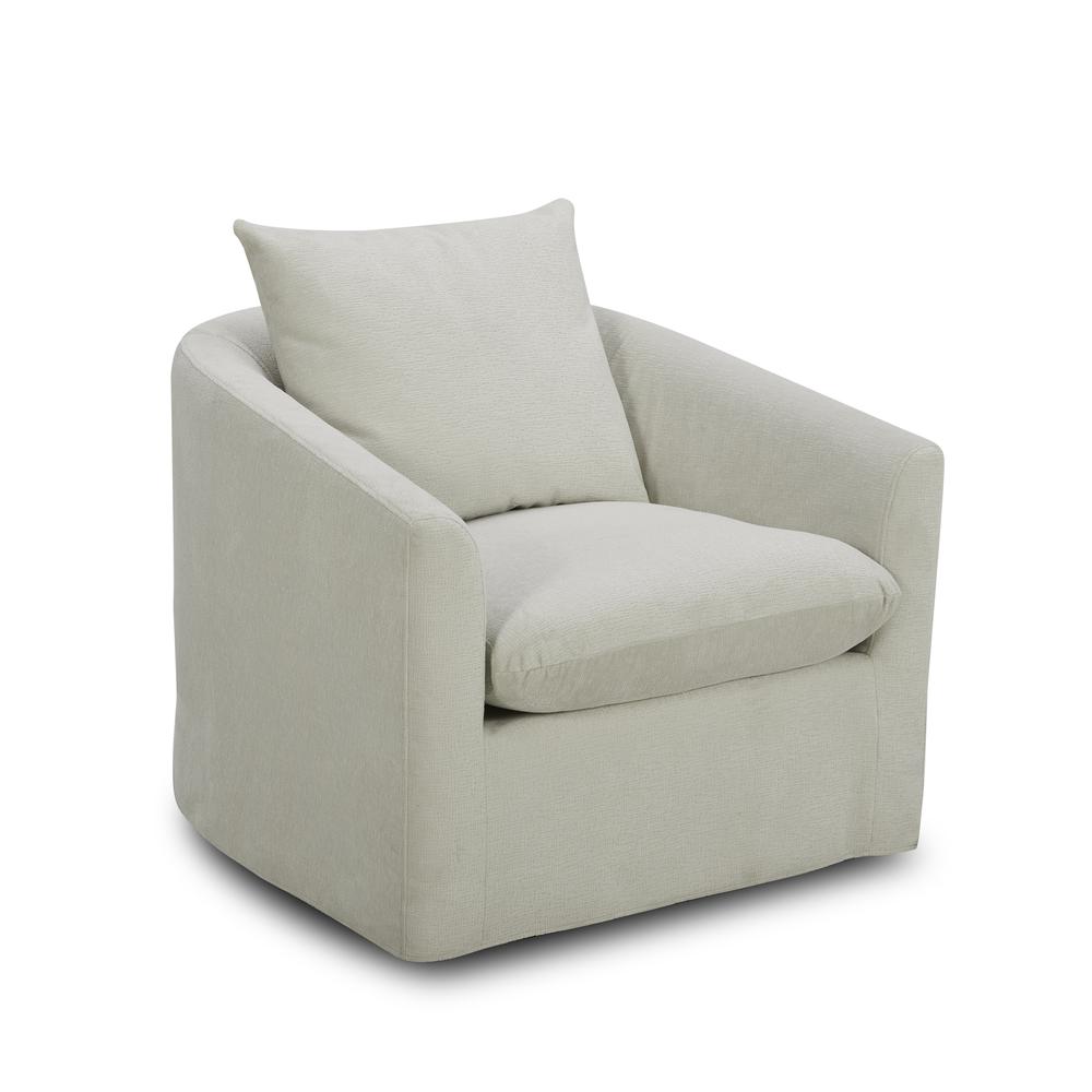 Uph Swivel Accent Chair - Ivory Eclectic White. Picture 1