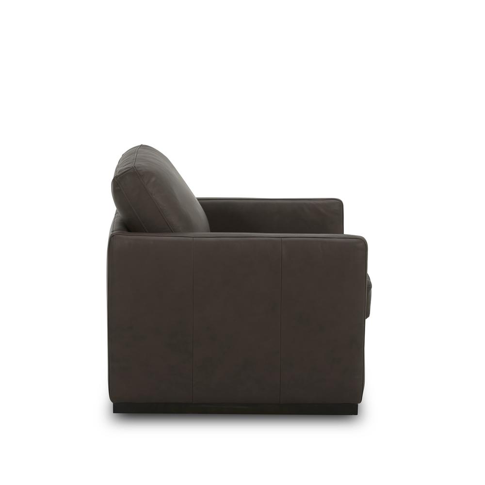 Leather Swivel Accent Chair - Timber Eclectic Brown. Picture 5