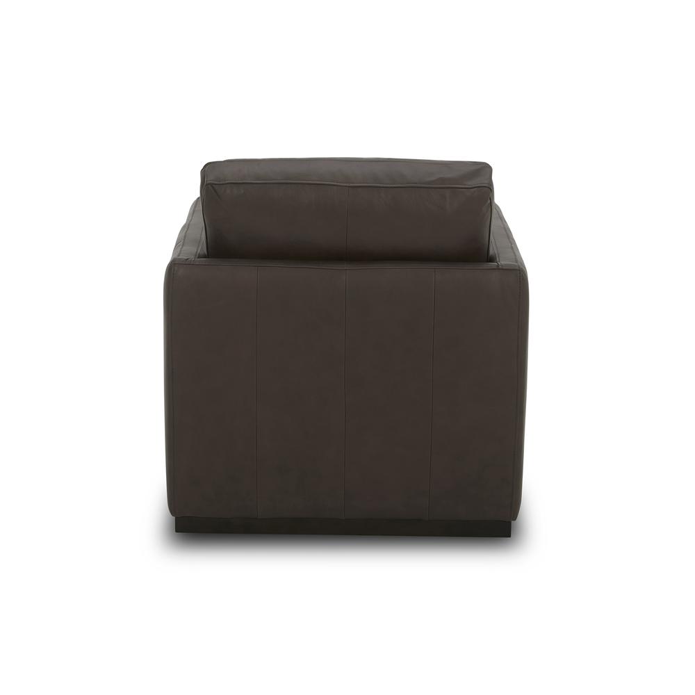 Leather Swivel Accent Chair - Timber Eclectic Brown. Picture 6