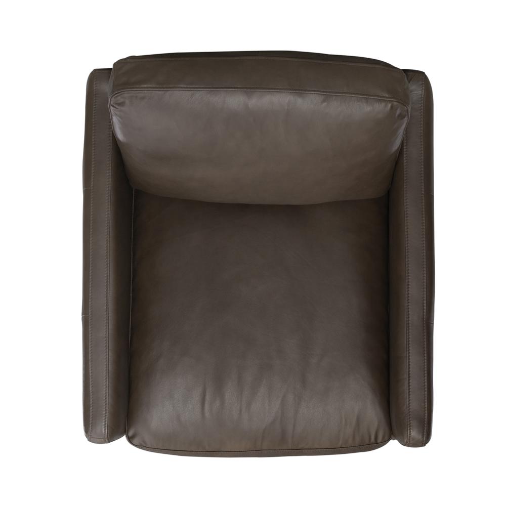 Leather Swivel Accent Chair - Timber Eclectic Brown. Picture 8