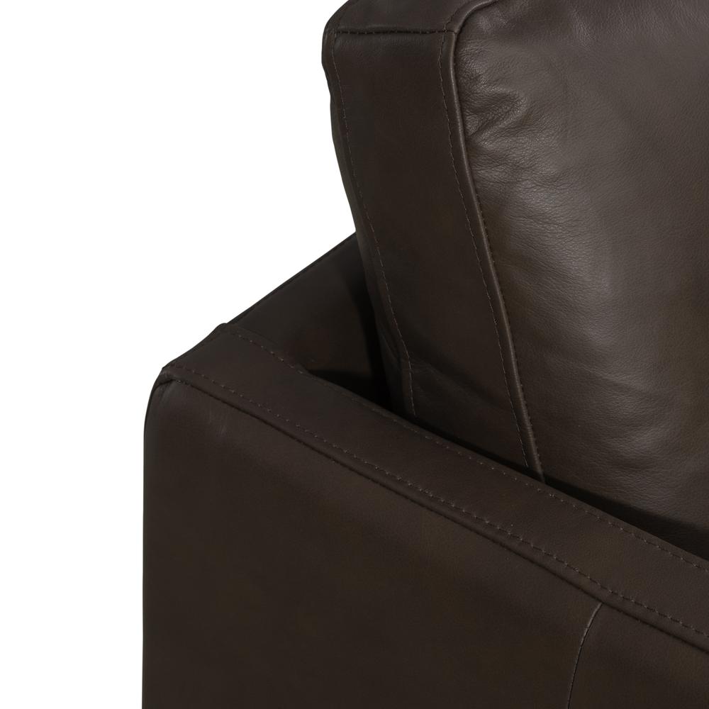 Leather Swivel Accent Chair - Timber Eclectic Brown. Picture 9