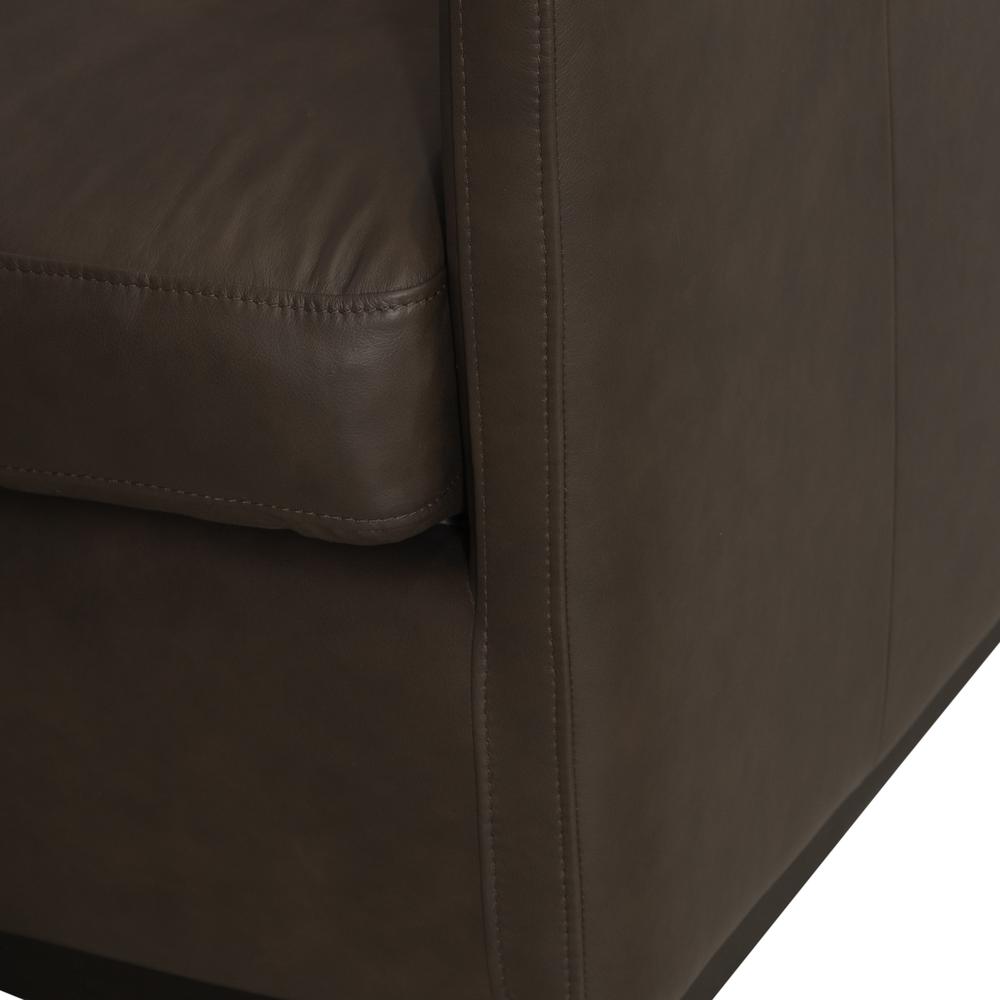 Leather Swivel Accent Chair - Timber Eclectic Brown. Picture 10