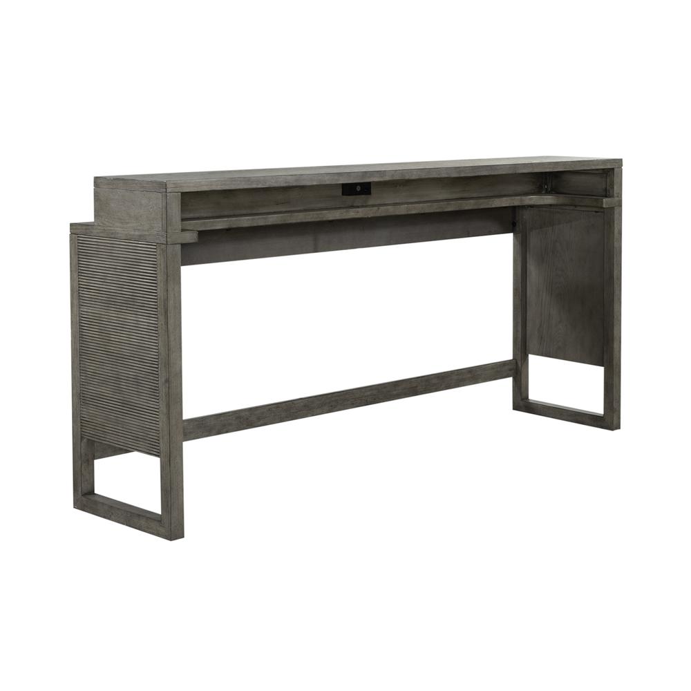 Liberty Furniture Bartlett Field Console Bar Table in Driftwood. Picture 1