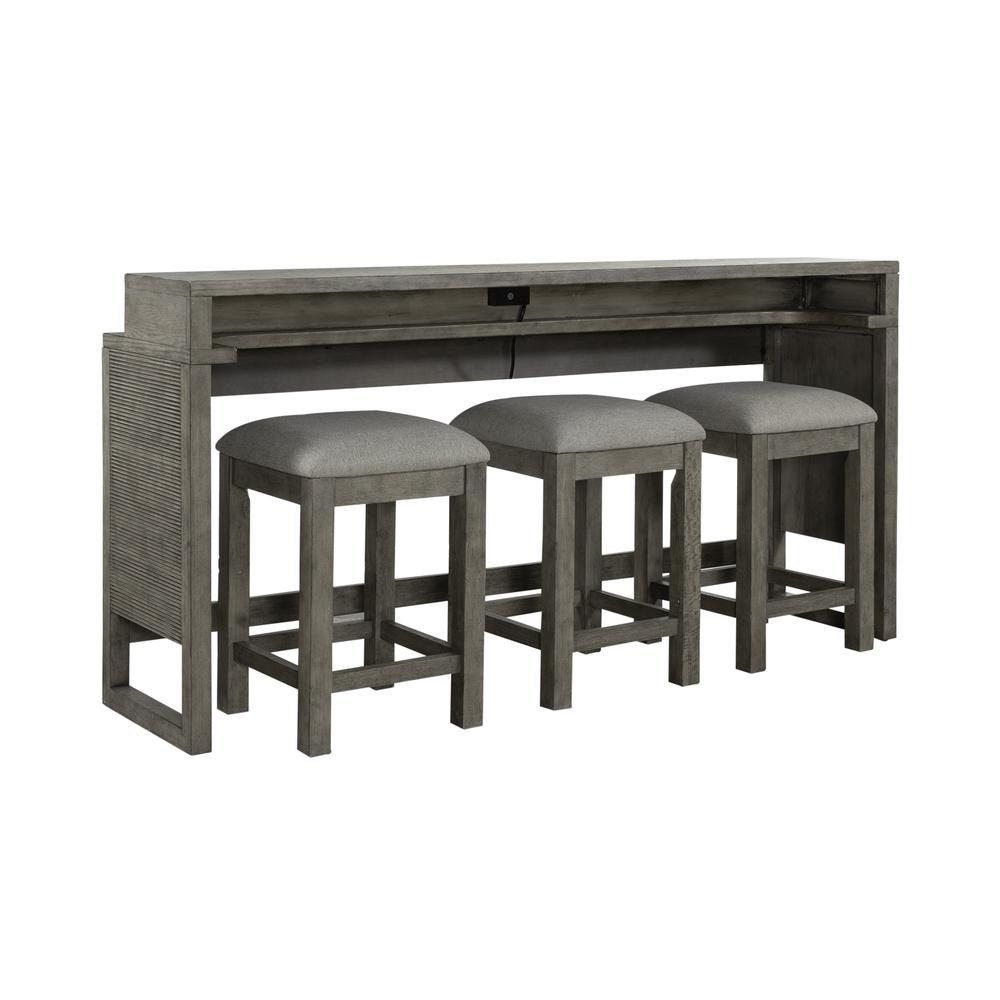 Liberty Furniture Bartlett Field Console Bar Table in Driftwood. Picture 8